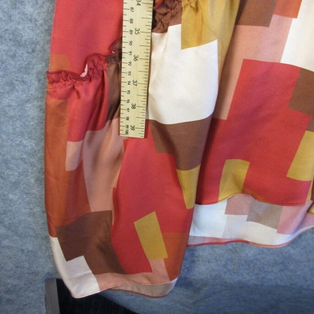 Where Mountains Meet Midi Dress Open Back S Silk Asymmetric Red Art To Wear 212 - Picture 5 of 13